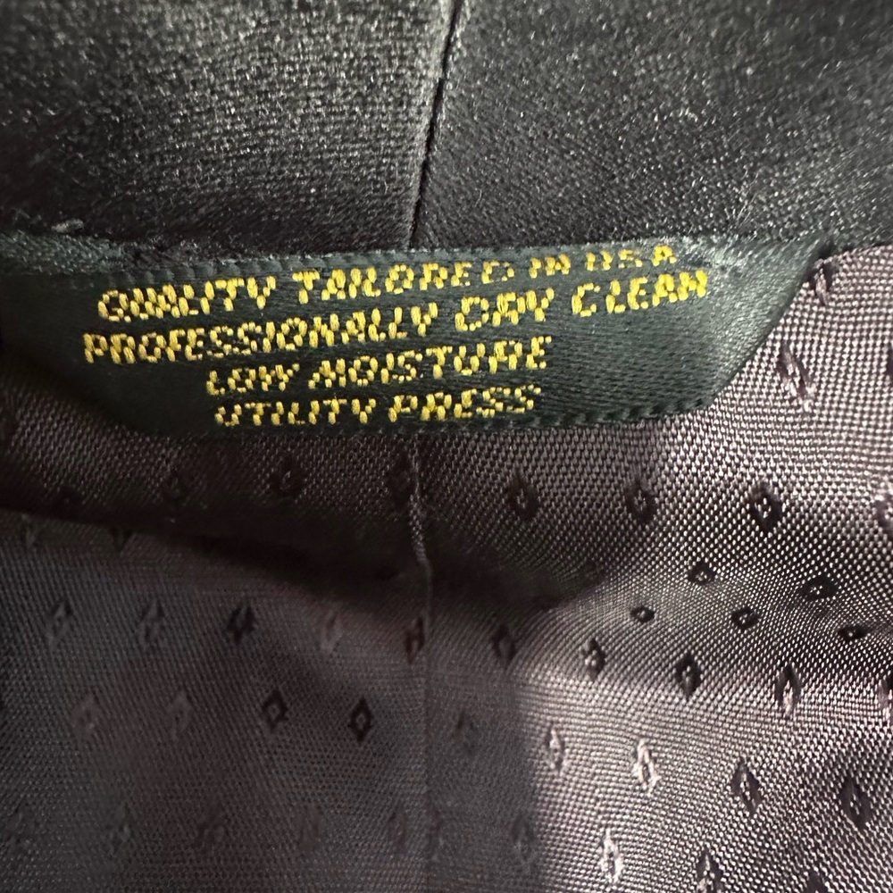 Vintage Christian Dior Pure Wool Tuxedo‎ Blazer Jacket Black Satin 42R - Picture 5 of 11